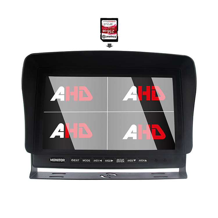 10.1 hazbeteko AHD Quad Split Pantaila SD DVR Ibilgailuen Monitorea