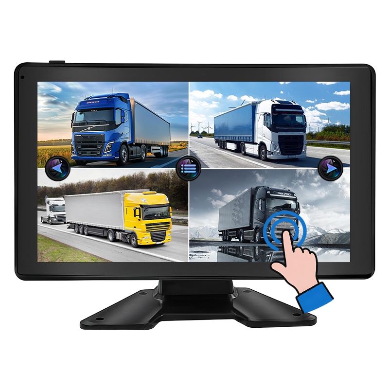10,1 hazbeteko ukipen-pantaila Ibilgailuen Quad View 1080P DVR grabaketa monitorea