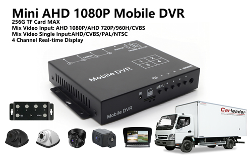 4CH Mini AHD 1080P DVR mugikorra kit 4 HD kamerarekin