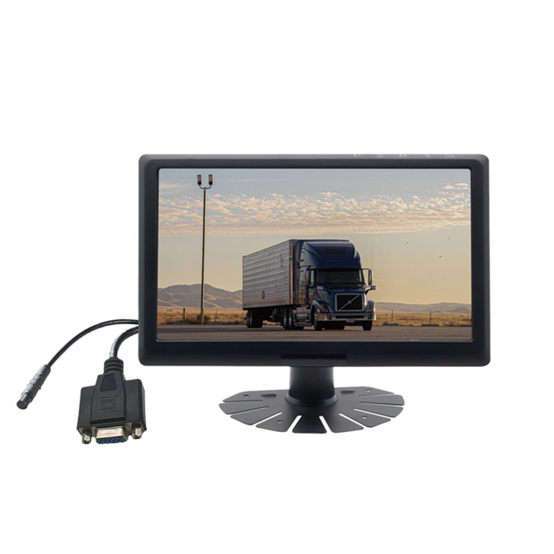 9 hazbeteko IPS Pantaila Autoaren Monitorea CVBS, HD, VGA onartzen ditu