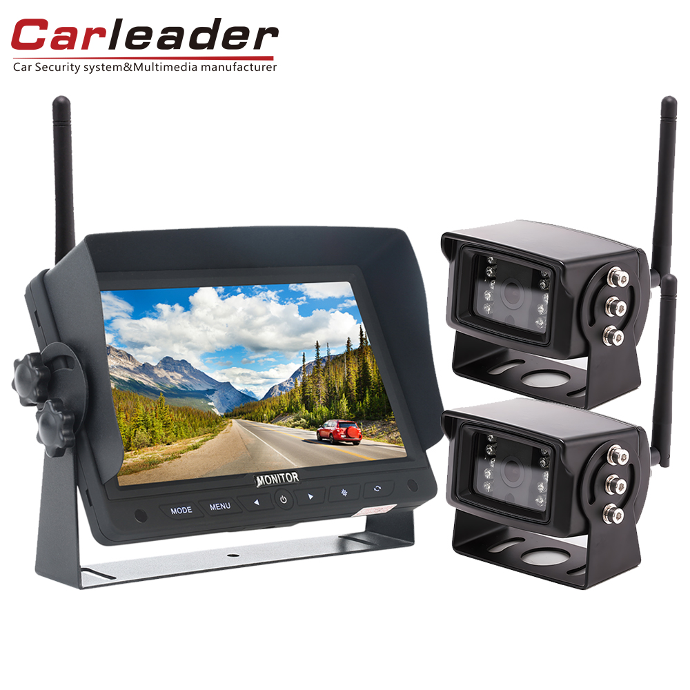 7 hazbeteko Digital Haririk gabeko 2 Kamera Sarrera Atzeko Bista Monitorea Trailerrako