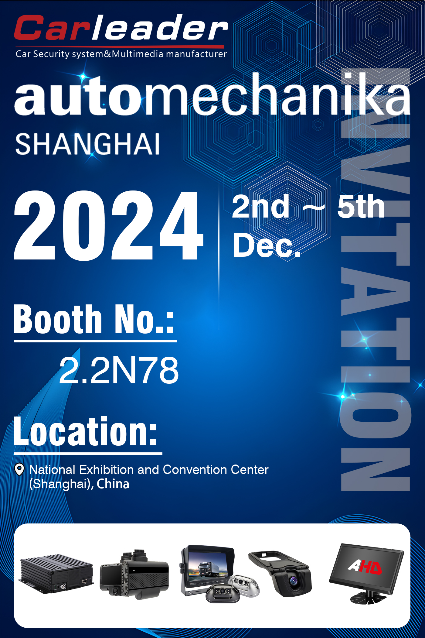 Automechanika Shanghai 2024 Erakusketa | Kabina zenbakia: 2.2N78, Carleader zure bisitaren zain