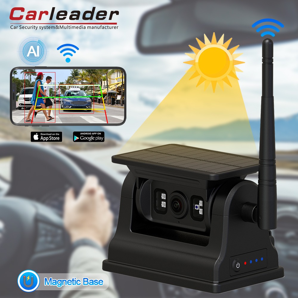 Carleader 1080P Eguzki Magnetikoa WiFi Haririk gabeko RV Backup Kamera IOS Androiderako Carleader 1080P Eguzki Magnetikoa WiFi Haririk gabeko RV Backup Kamera IOS Androiderako