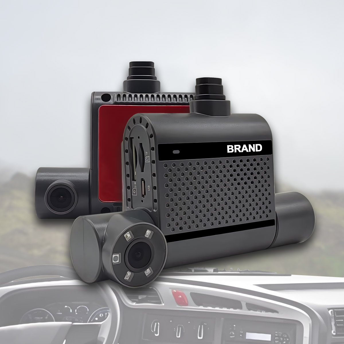Carleader Lente bikoitza 2CH 1080P HD Dash Kamera 4G+GPS+WIFI euskarria