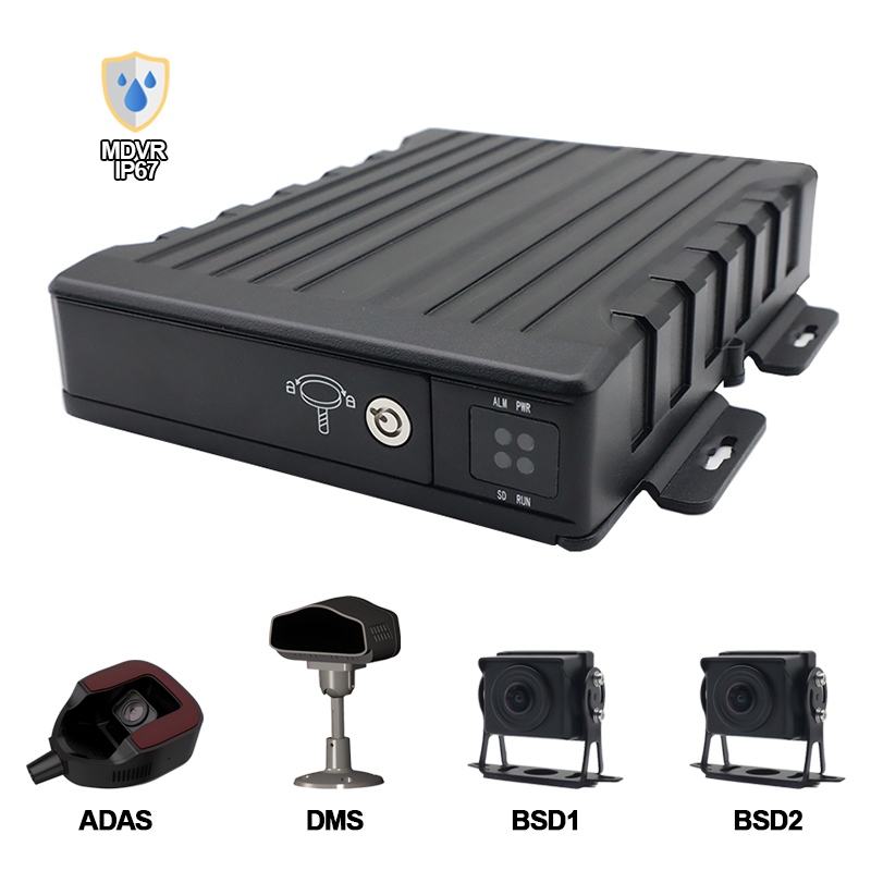 4CH IP67 Iragazgaitza AI SD Mugikorra DVR ADAS + DMS + BSD euskarria