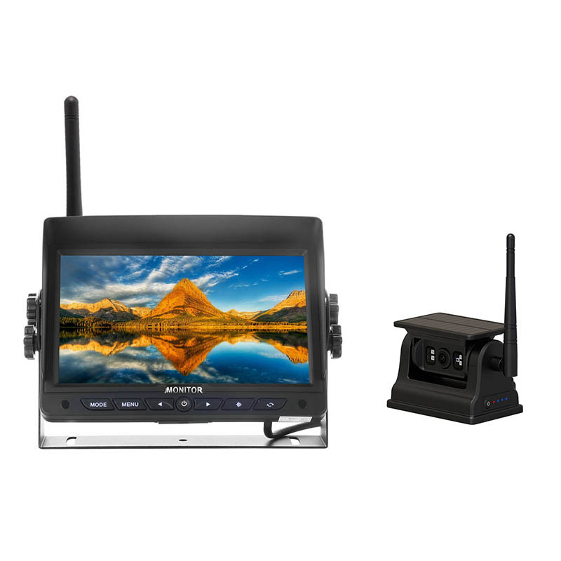 7 hazbeteko 2,4g Haririk gabeko monitore digitala Eguzki kamera magnetikoaren sistema