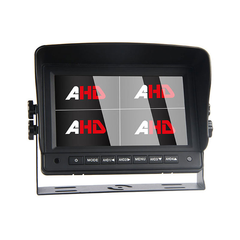 7 hazbeteko Quad Split Car HD kamera monitorea