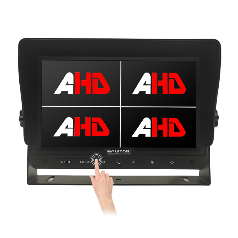 7 hazbeteko Quad Split Pantaila AHD ukipen botoiak alderantzizko monitorea
